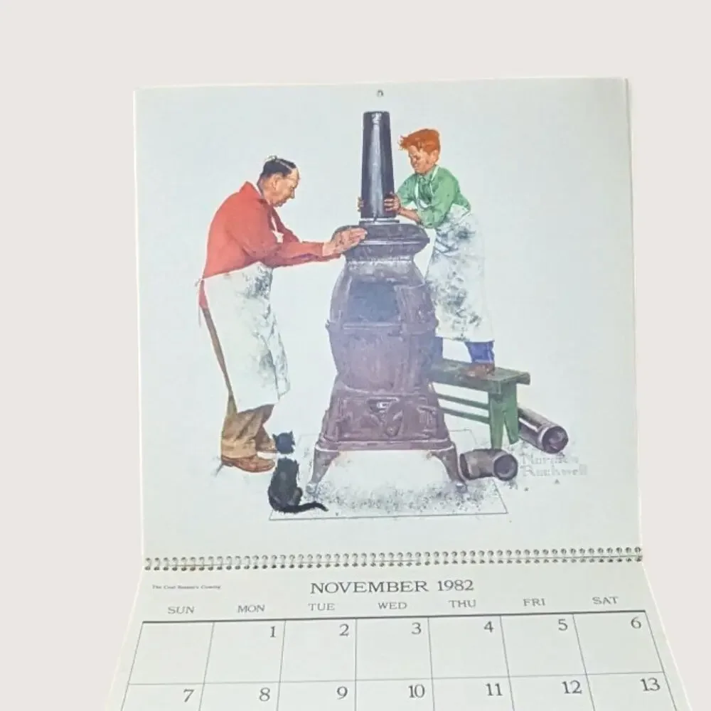 1982 Norman Rockwell Vintage Wall Calendar